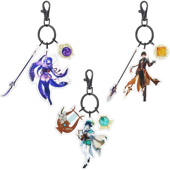 Home Goodnight GI Character keychain set, 3pcs Acrylic Figure Keychains Anime Merch Keyring