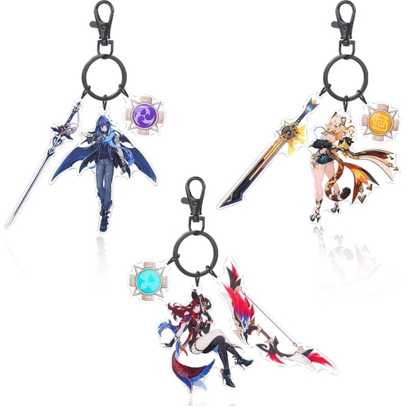 Home Goodnight GI Character keychain set, 3pcs Acrylic Figure Keychains Anime Merch Keyring