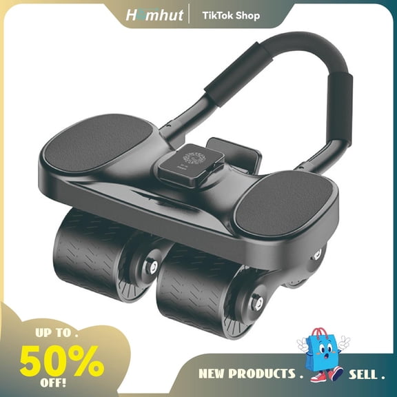 Rebound Ab Roller Wheel with Timer Function, Abdominal Fitness Tool for Core Strength & Body Shaping