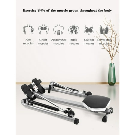 Captain Express Trading Inc Hydraulic Rowing Machine, Black/Gray, 250 lbs