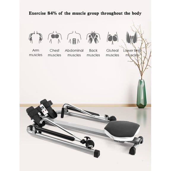 Captain Express Trading Inc Hydraulic Rowing Machine, Black/Gray, 250 lbs