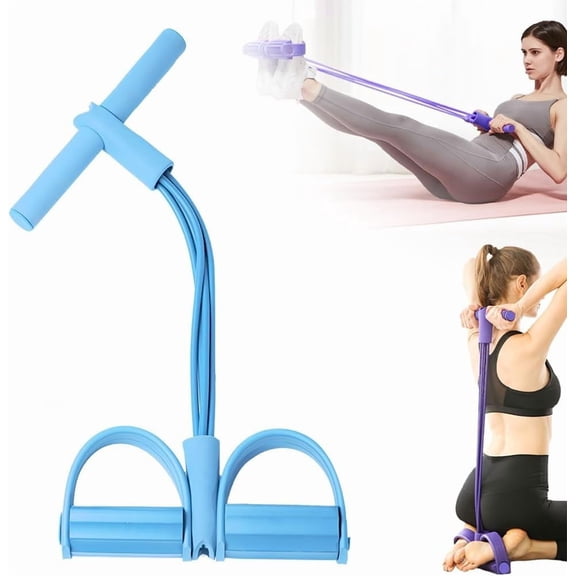 Home Gym Arm & Waist Training Pedal Band,4-Tube Resistance Foot Pedal Puller for Full Body Workout, Strength Training Equipment for Home & Office