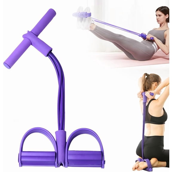 Home Gym Arm & Waist Training Pedal Band,4-Tube Resistance Foot Pedal Puller for Full Body Workout, Strength Training Equipment for Home & Office
