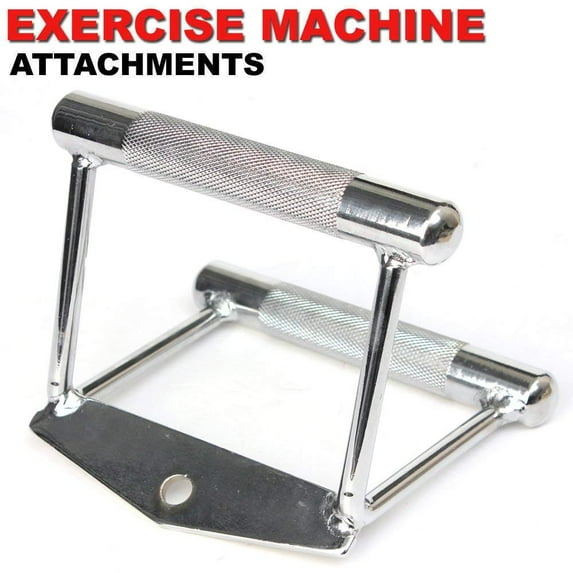 Home Gym Cable Attachment Machine Handle Exercise Chrome PressDown Strength Training Home Gym Attachments Barbell Deluxe Double D Row Handle Cable Attachment – Non Slip Handle Steel