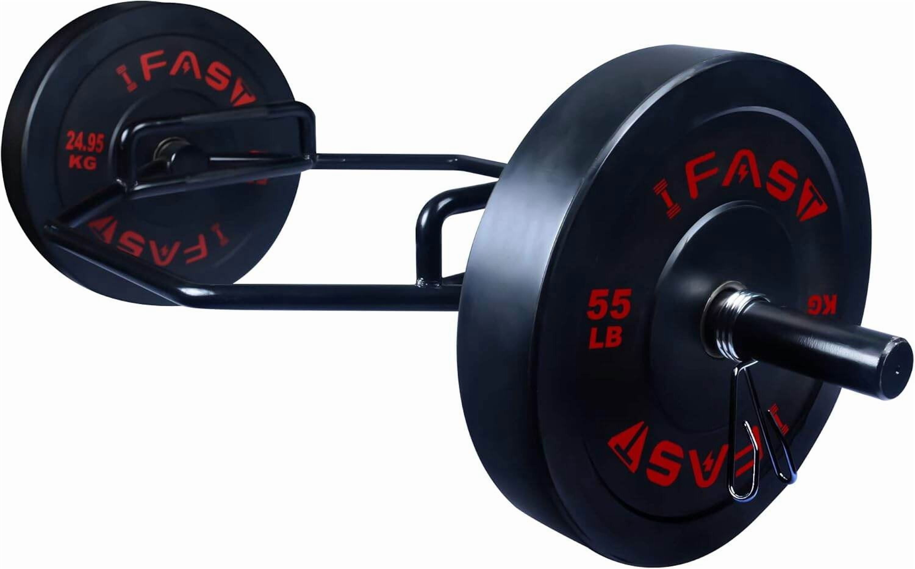Home Gym Equipment, Hex Bar Weights Set Trap Bar Olympic Bumper 55lb Weight Plates Set for Deadlift Weightlifting Bodybuilding - 2 Inch Hexagon Trap Bar with Weights for Exercise & Fitness Home Gyms
