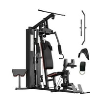 Home Gym Equipment Machine, Full Body Workout Machine with 150LBS Weight Stack, Multifunctional All in One Exercise Station with Preacher Curl Pad, Leg Developer for Strength Training