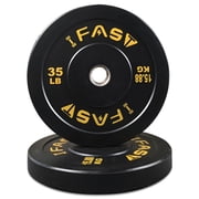 Home Gym Equipment, Bumper Weight Plates, Rubber Plate with 2-Inch Steel Insert Rubberized Weightlifting Barbell Plates 35LB, Pairs or Sets, Black Exercise Equipment,Rubber Fitness Equipment