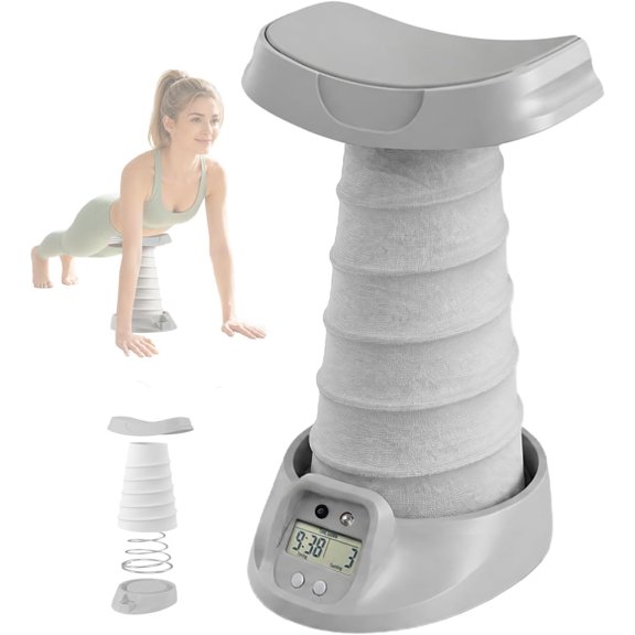 Home Gym Essentials with Counter, Push Up Assist High-Strength Spring Steel, Push Up Helper Abdominal Exercise Machine, Strength Training Pushup Stands Grey,34.5 * 24cm