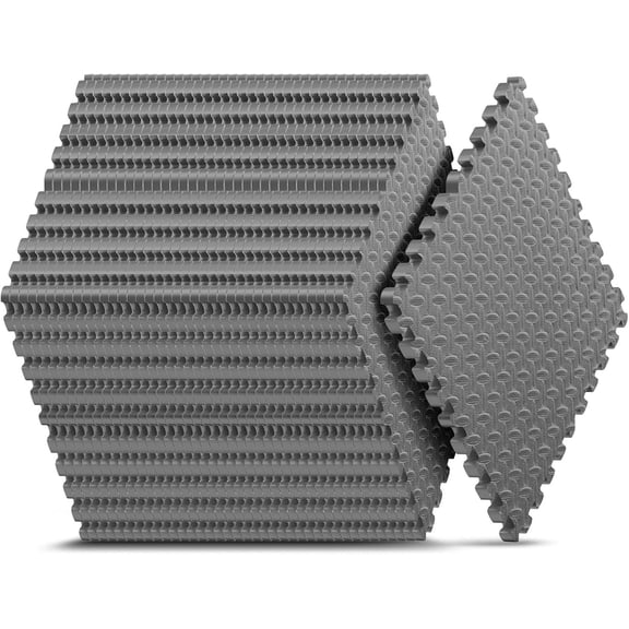 Home Gym Mat, Puzzle Exercise Mat, EVA Interlocking Foam Floor Tiles for Home Workout Equipment and Kids' Play Areas - Black, 24 in x 24 in x ½ in - 12 Tiles (Black, 12 Pack, 48 SQ FT)