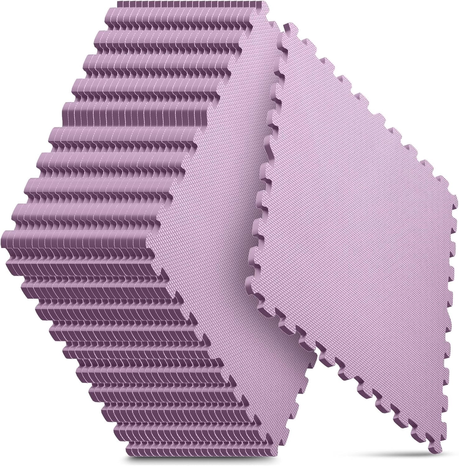 Home Gym Mat, Puzzle Exercise Mat, EVA Interlocking Foam Floor Tiles for Home Workout Equipment - Blue, 24 in x 24 in x ½ in - (Pink, 24 Pack(96 SQ FT))