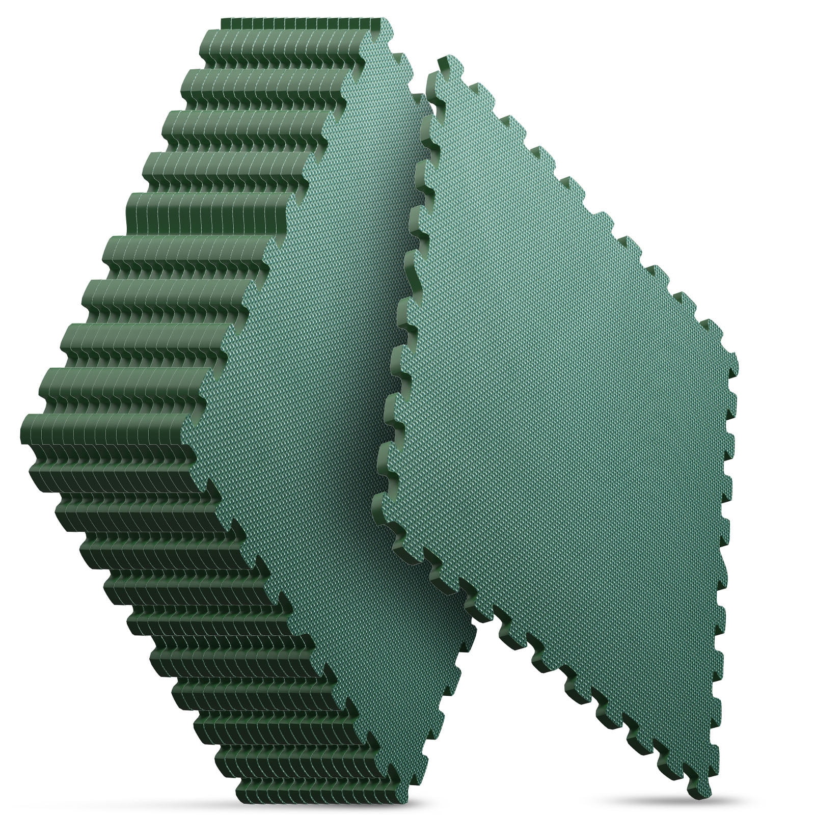 Home Gym Mat, Puzzle Exercise Mat, EVA Interlocking Foam Floor Tiles for Home Workout Equipment and Kids' Play Areas - Green, 24 in x 24 in x ½ in - 12 Tiles