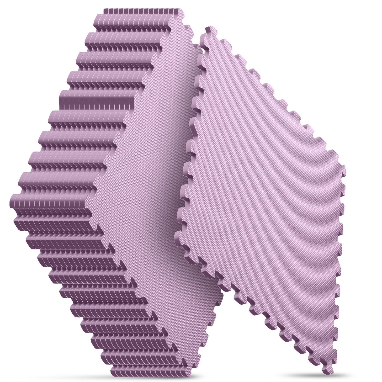 Home Gym Mat, Puzzle Exercise Mat, EVA Interlocking Foam Floor Tiles for Home Workout Equipment and Kids' Play Areas - Pink, 24 in x 24 in x ½ in - 12 Tiles