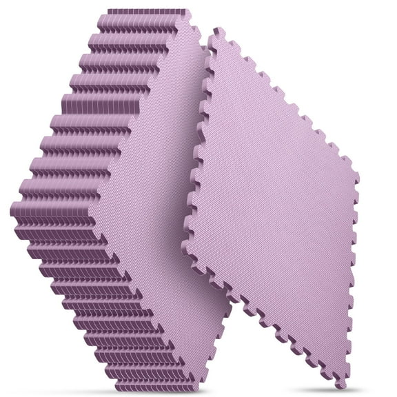 Home Gym Mat, Puzzle Exercise Mat, EVA Interlocking Foam Floor Tiles for Home Workout Equipment and Kids' Play Areas - Pink, 24 in x 24 in x in - 16 Tiles