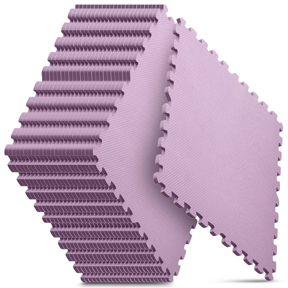 Home Gym Mat, Puzzle Exercise Mat, EVA Interlocking Foam Floor Tiles for Home Workout Equipment and Kids' Play Areas - Pink, 24 in x 24 in x in - 24 Tiles