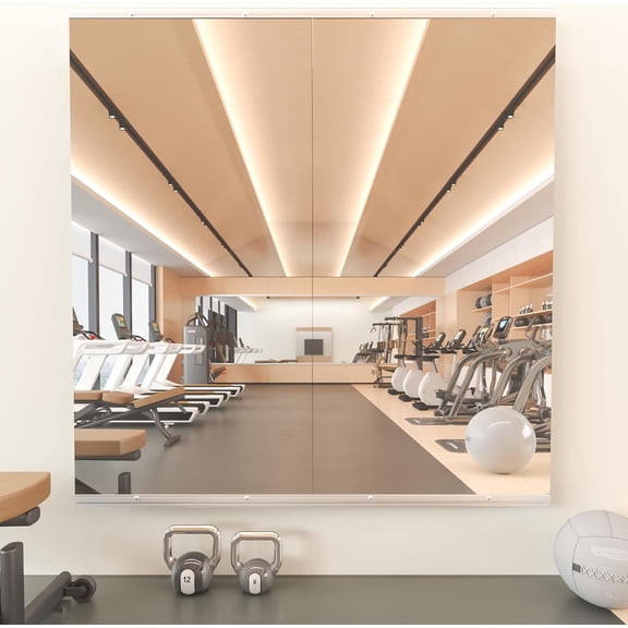 Home Gym Mirror, 48''X24''(Each) -2PCS Full Body Mirror for Yoga, Garage, Dance