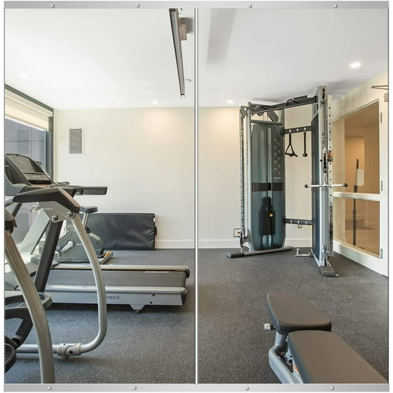 Home Gym Mirror, 48''X24''X2Pcs, Large Full Body Mirror for Yoga, Glass Frameles
