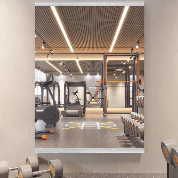 Home Gym Mirror, 65X24 Inch(1Pack) Large Frameless Tempered Glass Full Body Wall Mounted Mirror for Gym, Yoga, Exercise, Dance Studio