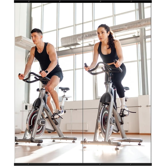 Home Gym Mirror for Wall,60x25x2PCS Full Length,Glass Frameless Body Large Mirror for Home Gym,Workout,Bedroom,Garage(Black)