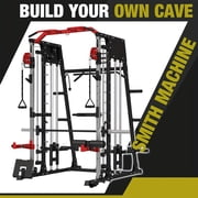 Home Gym with a Smith Machine , Featuring a 2200 Lbs Power Rack Cage, Cable Crossover, Weight Bar, 360  Landmine, Barbell Holders, And Various Attachments for Comprehensive Body Strength Training