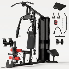 Home Gym Station,Multifunctional Home Gym Equipment,Workout Station with 150LBS Weight Stack,Exercise Equipment with Pulley System for Full Body Training