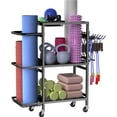 thumbnail image 1 of Home Gym Storage Rack, 3 Tier Yoga Mat Storage Rack with Wheel for Yoga Lover, Exercise Equipment and Workout Equipment Organizer, Yoga Mat Holder for Yoga Mats, Foam Roller and Dumbbells, 1 of 6