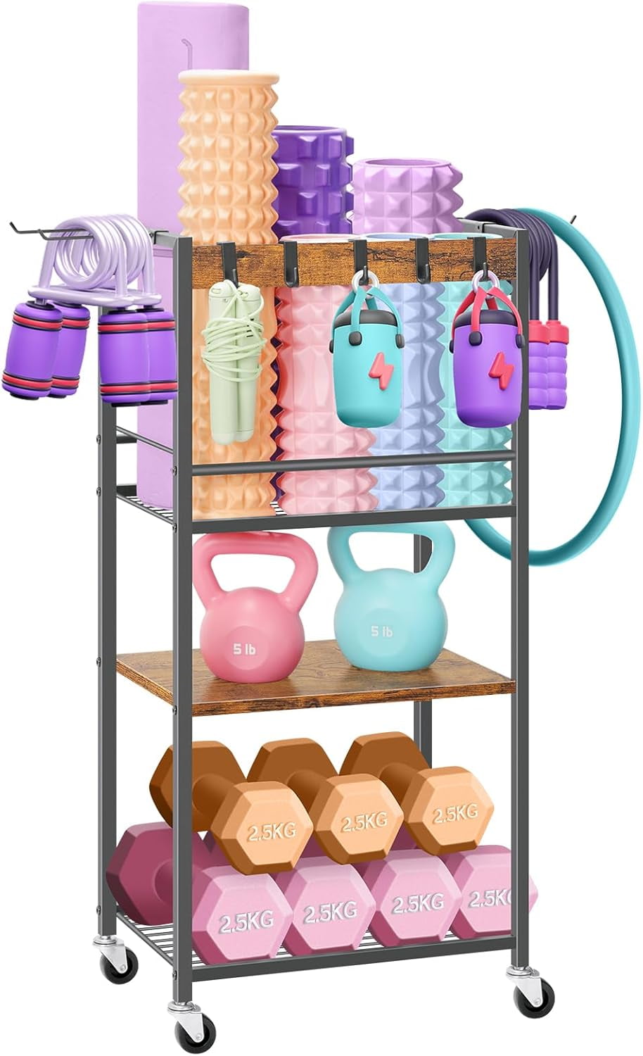 Home Gym Storage Rack, Heavy Duty Yoga Mat Holder Workout Equipment ...
