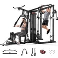 thumbnail image 1 of Home Gym System Workout Station,Multifunction Smith Machine with 150LB Weight Stack, Leg Press,LAT Station for Full Body Strength Training, 1 of 14