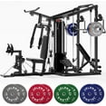 thumbnail image 1 of Home Gym System Workout Station, Multifunction Smith Machine with 150LB Weight Stack, Leg Press, LAT Station for Full Body Strength Training, 1 of 9