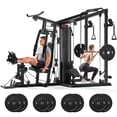 thumbnail image 1 of Home Gym System Workout Station,Multifunction Smith Machine with 150LB Weight Stack, Leg Press,LAT Station for Full Body Strength Training, 1 of 15