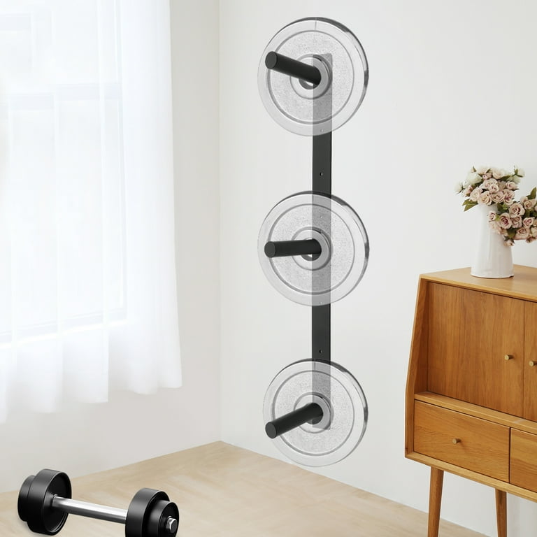 Home Gym Wall Mounted Weight Plate Storage Rack Durable Wall Mounted Weight Plate Holder Black Bumper Plate Storage Walmart