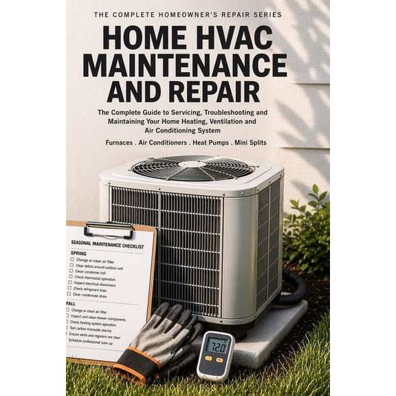 Home HVAC Maintenance & Repair: The Complete Homeowner's Guide to Heating, Cooling and Air Quality Systems-Step-by-Step , (Paperback)