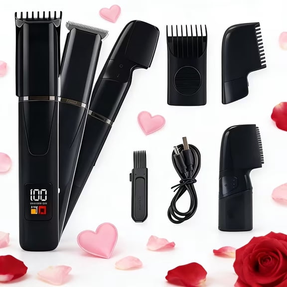 Home Hair and Body Grooming Trimmer with Smart Digital Display - IPX7 Waterproof, Low-Noise, Fast Charging, Adjustable Comb Attachments