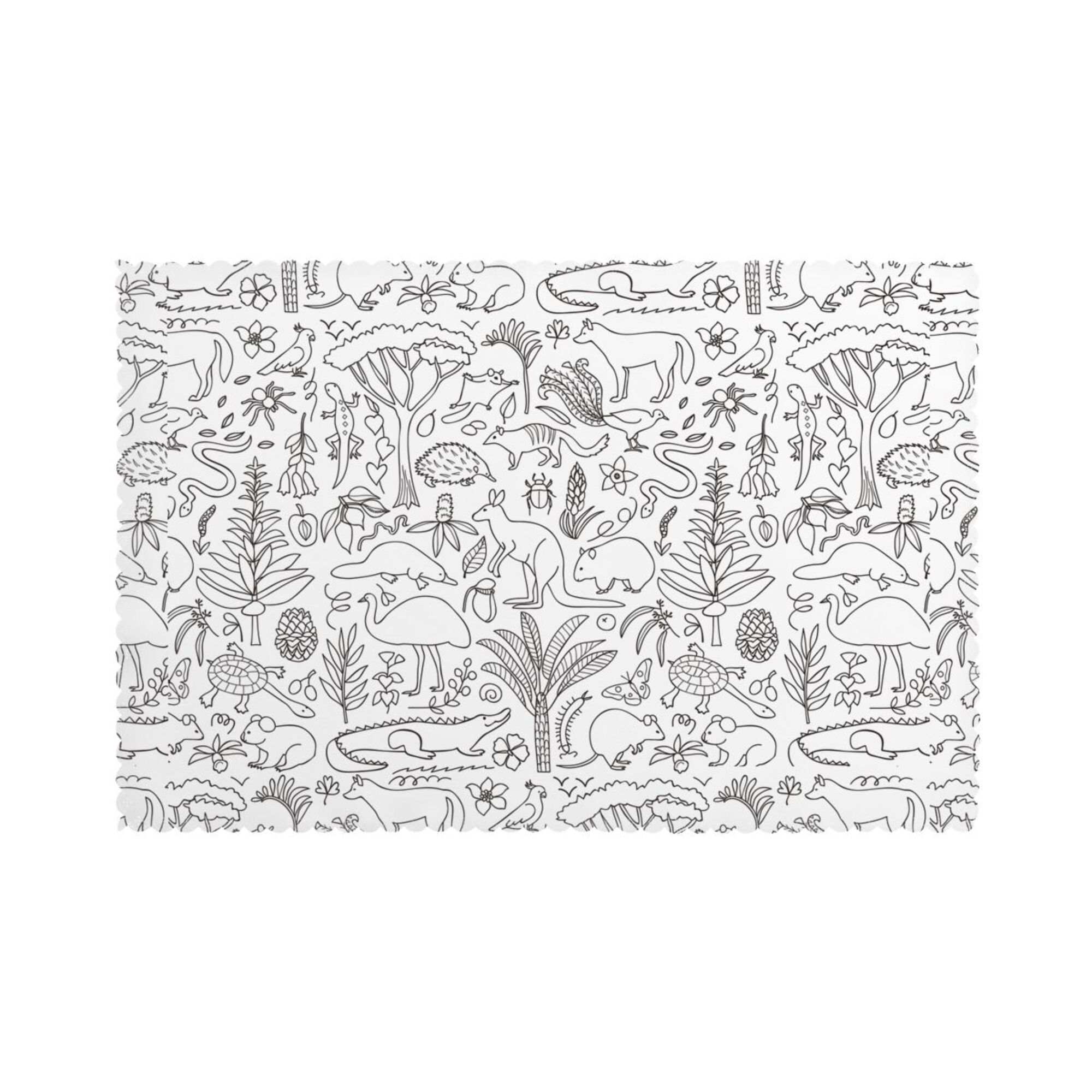 Home Hand Drawn Australia Animals Wildlife Australian Placemats Set Of