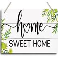 thumbnail image 1 of Home Hanging Sign, Home Sweet Home Hanging Wood Plaque Decorative Wall Plaque, Spring Welcome Signs, Flower Door Hanger, Farmhouse Decor for Home Front Door Porch Entryway 5x10 Inch, 1 of 4