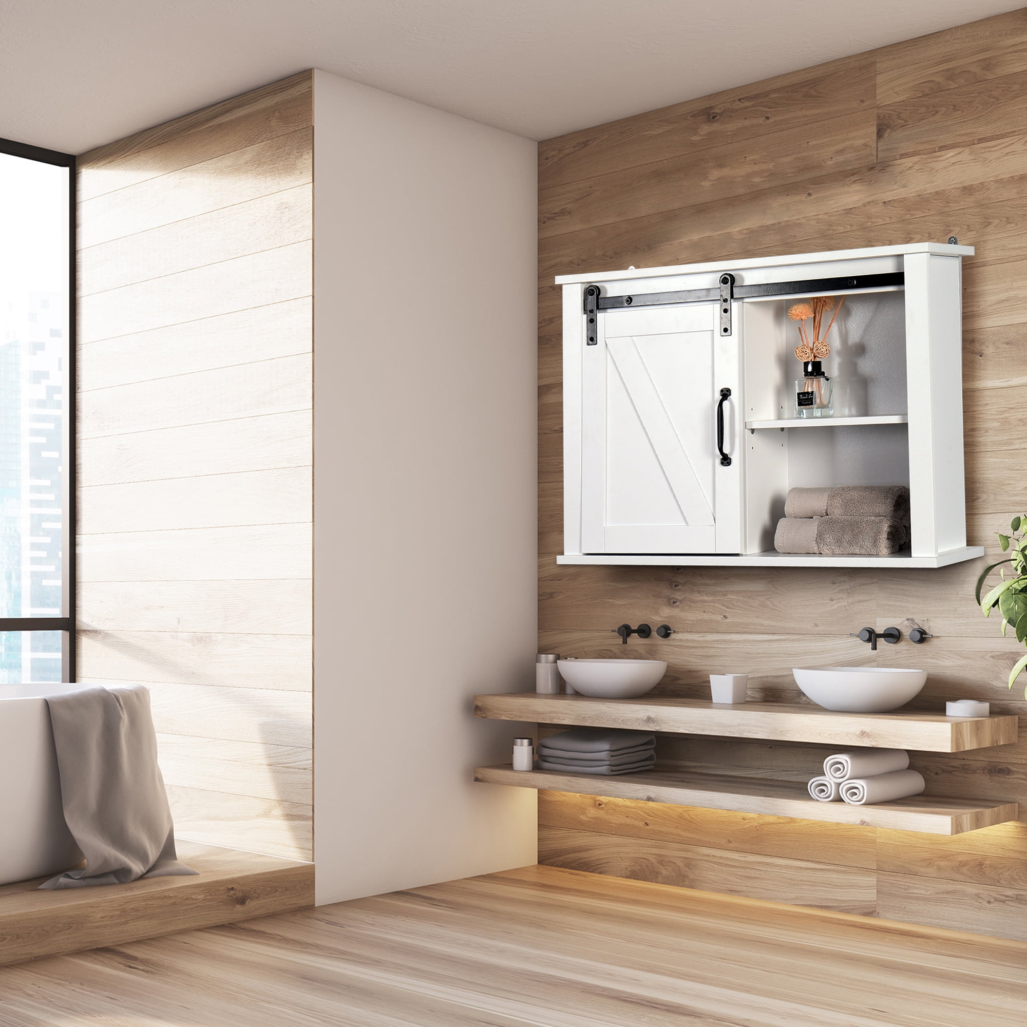 Home Hanging Storage Cabinet, Bathroom Wall Mounted Storage Cupboard ...