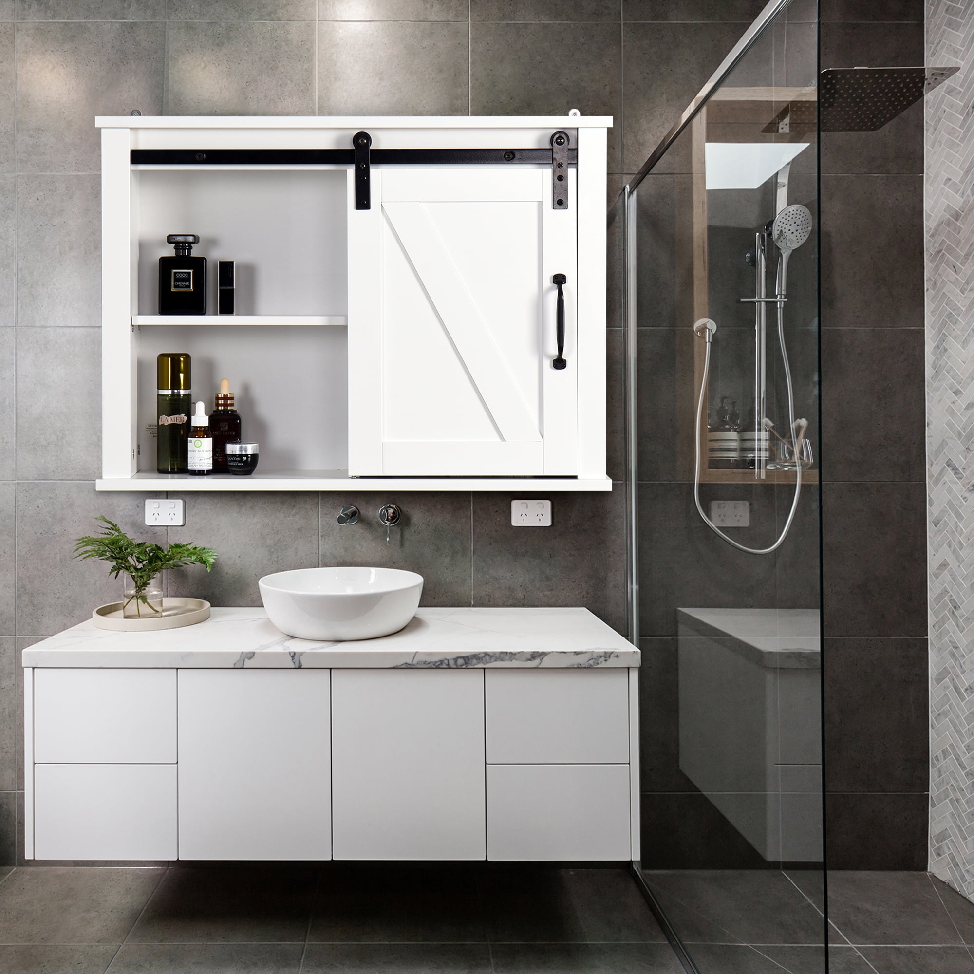 Home Hanging Storage Cupboard, SYNGAR Wall Mounted Bathroom Storage ...