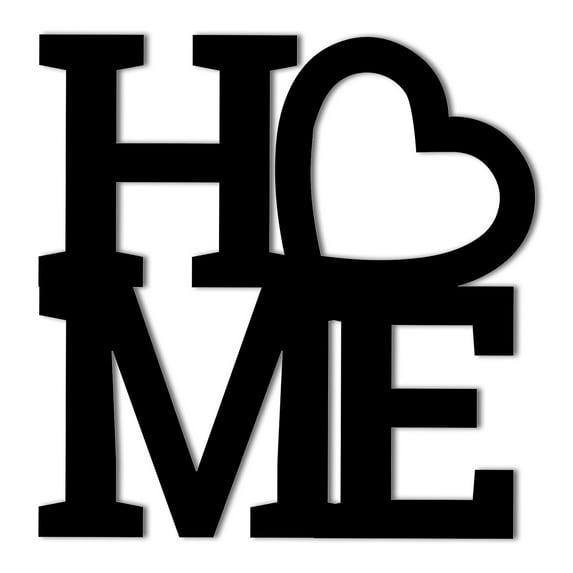 Home Heart Metal Wall Sign Home Decor Decorative Accent Home Decor Door Hanger Stacked Letters Metal Wall Art Sign for House - 3 Sizes / 13 Colors - Indoor Outdoor Made in USA