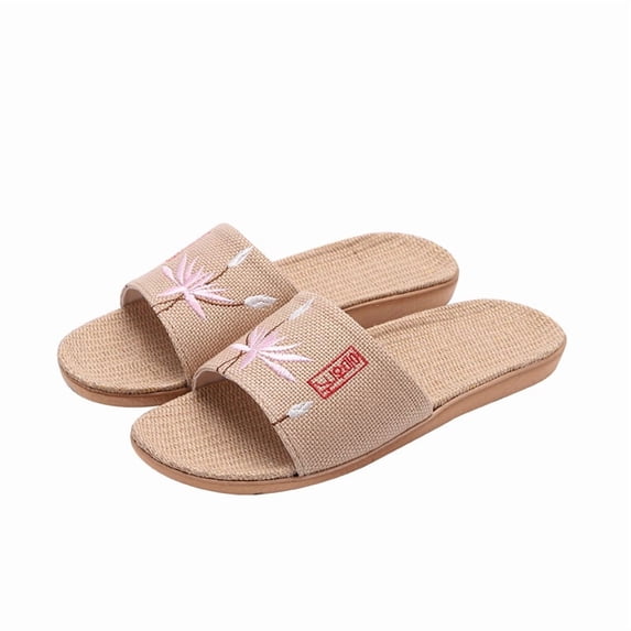 Home Hemp Slippers Summer Couple Breathable Japanese Slippers Men's Open Toe Comfortable