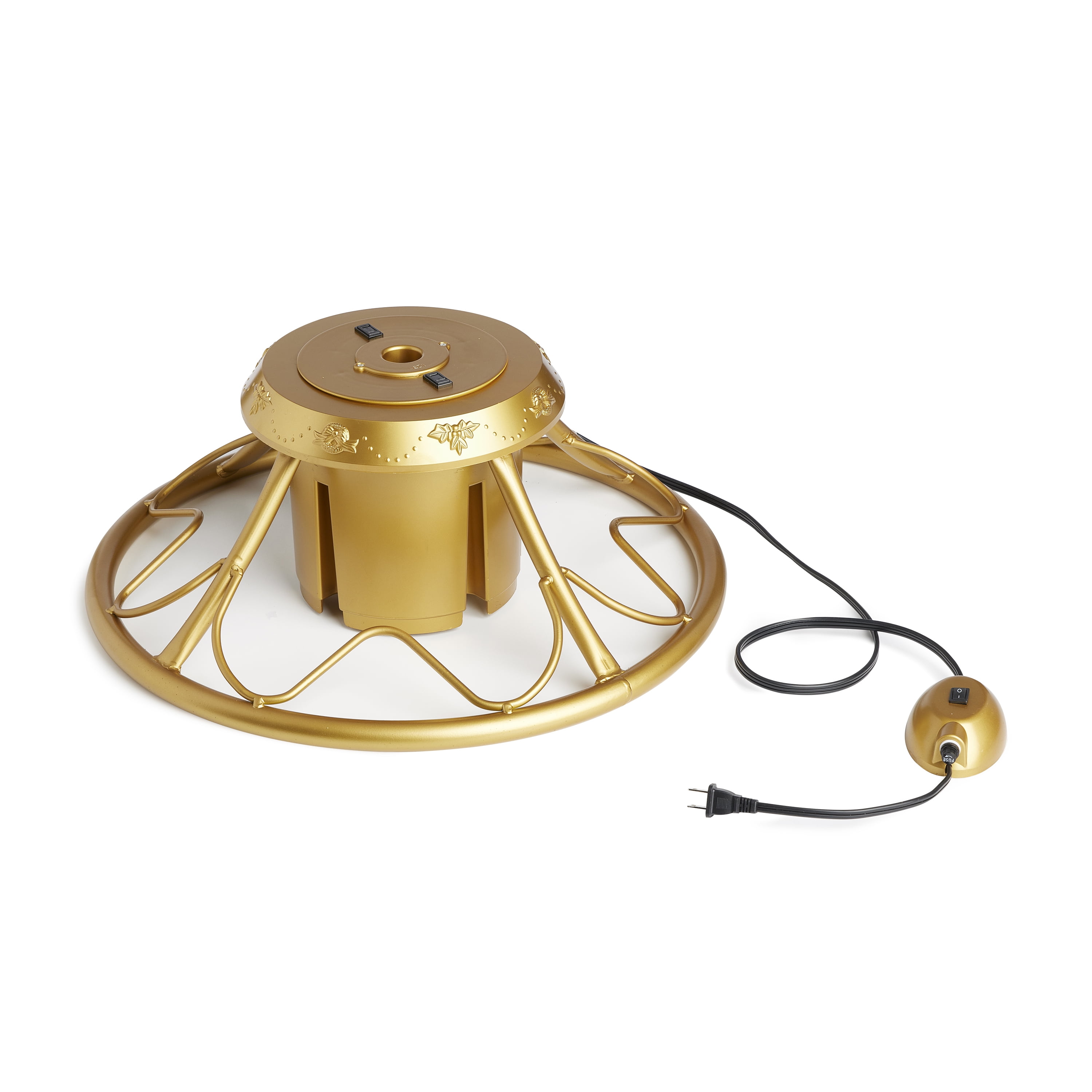 Gold Metal Rotating Christmas Tree Stand for 9ft Trees