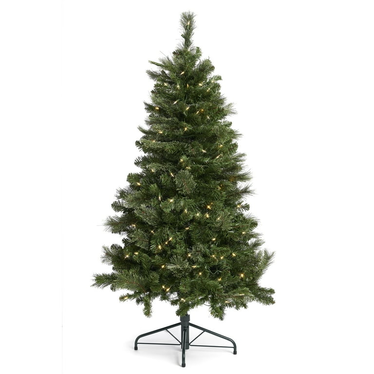 Home Heritage Cascade Quick Set 5 Foot Prelit Artificial Christmas Tree