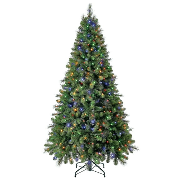 Home Heritage Cascade Quick Set 7' 450 LED Prelit Artificial Christmas Tree