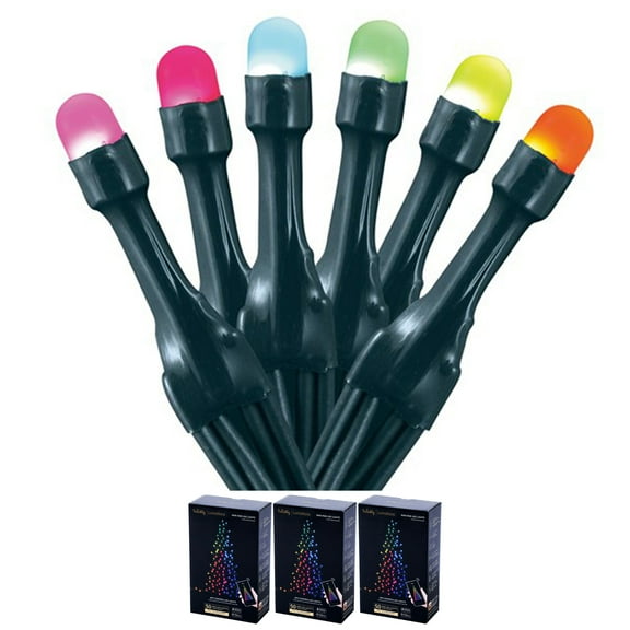 Home Heritage Luminations Christmas Holiday Party Lights, Twinkly App Control, 16.3' Wrapped Dome, 50 RGB LEDs (3 Pack)