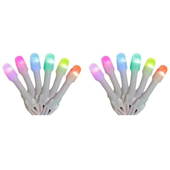 Home Heritage Luminations Christmas Holiday Party Lights, Twinkly App Control, 7' String of Icicle Style, 50 RGB LEDs (2 Pack)