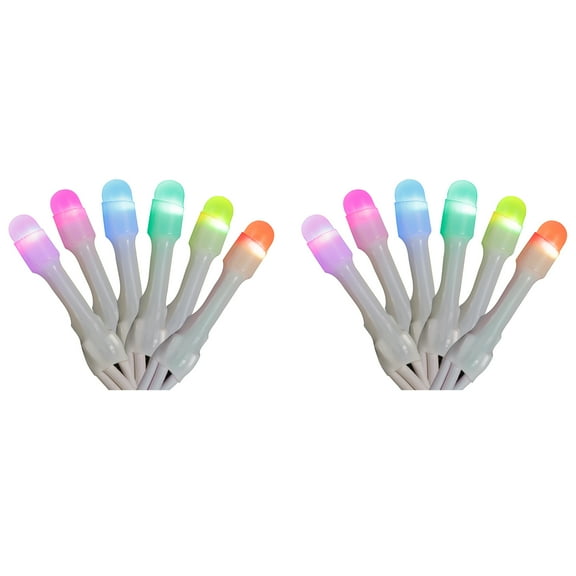 Home Heritage Luminations Christmas Holiday Party Lights, Twinkly App Control, 7' String of Icicle Style, 50 RGB LEDs (2 Pack)
