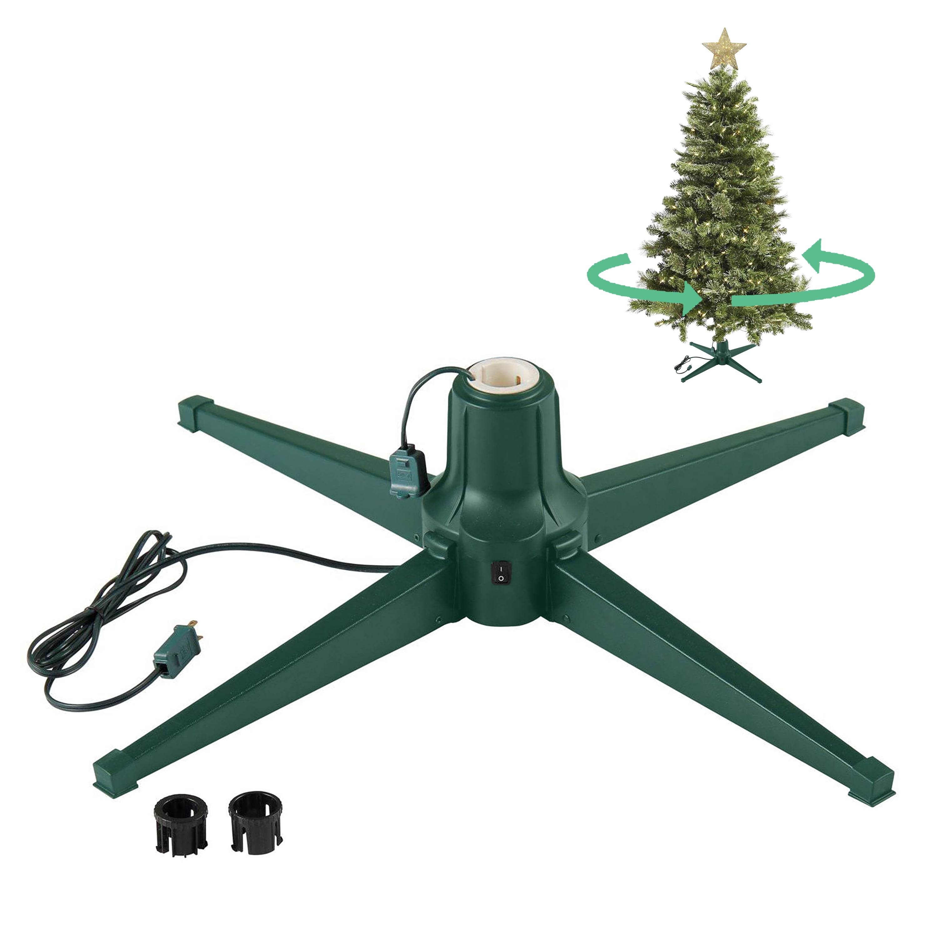 31-Inch Dark Green Metal Rotating Artificial Christmas Tree Stand