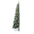 thumbnail image 1 of Home Heritage Snow Flocked 5' Artificial Half Christmas Tree Prelit 100 LED Lights, Green, 1 of 9