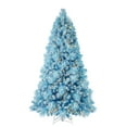 thumbnail image 1 of Home Heritage Snowdrift 6.5 Foot Pre-Lit Artificial Christmas Tree, Blue, 1 of 10