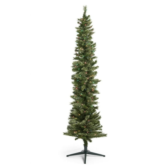 Open Box Home Heritage Stanley 7' Artificial Pine Pre-Lit Color Christmas Tree