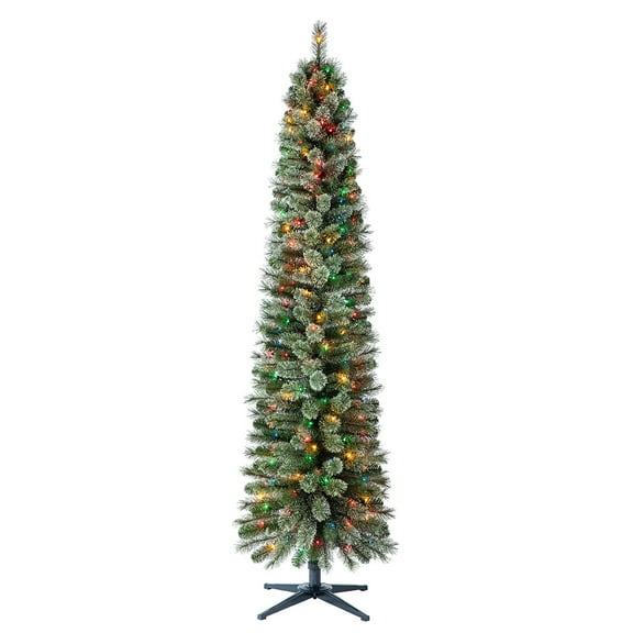 Home Heritage Stanley 7' Pine Artificial Christmas Tree, PreLit 350 Color Lights