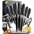 thumbnail image 1 of Home Hero 17 Pieces Kitchen Knives Set, 13 Stainless Steel Knives + Acrylic Stand, Scissors, Peeler and Knife Sharpener, 1 of 6